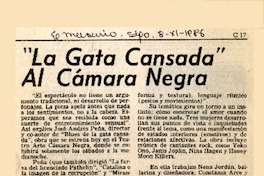 "La Gata cansada" al Cámara negra  [artículo].