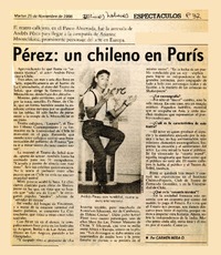 Pérez, un chileno en París  [artículo] Carmen Mera O.