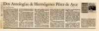 Dos antologías de Hermógenes Pérez de Arce  [artículo] Tomás Mac Hale.