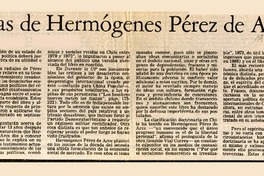 Dos antologías de Hermógenes Pérez de Arce  [artículo] Tomás Mac Hale.