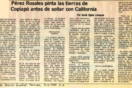 Pérez Rosales pinta las tierras de Copiapó antes de soñar con California  [artículo] David Ojeda Leveque.