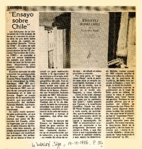 "Ensayo sobre Chile"  [artículo].