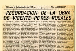 Recordación de la obra de Vicente Pérez Rosales  [artículo].