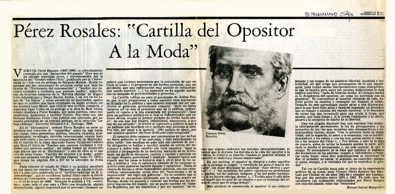 Pérez Rosales, "Cartilla del opositor a la moda"  [artículo] Manuel Salvat Monguillot.