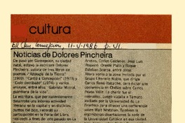 Noticias de Dolores Pincheira  [artículo].