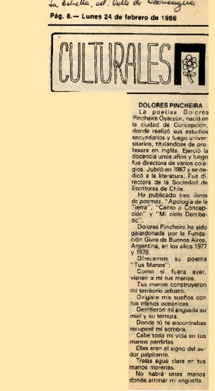 Dolores Pincheira  [artículo].