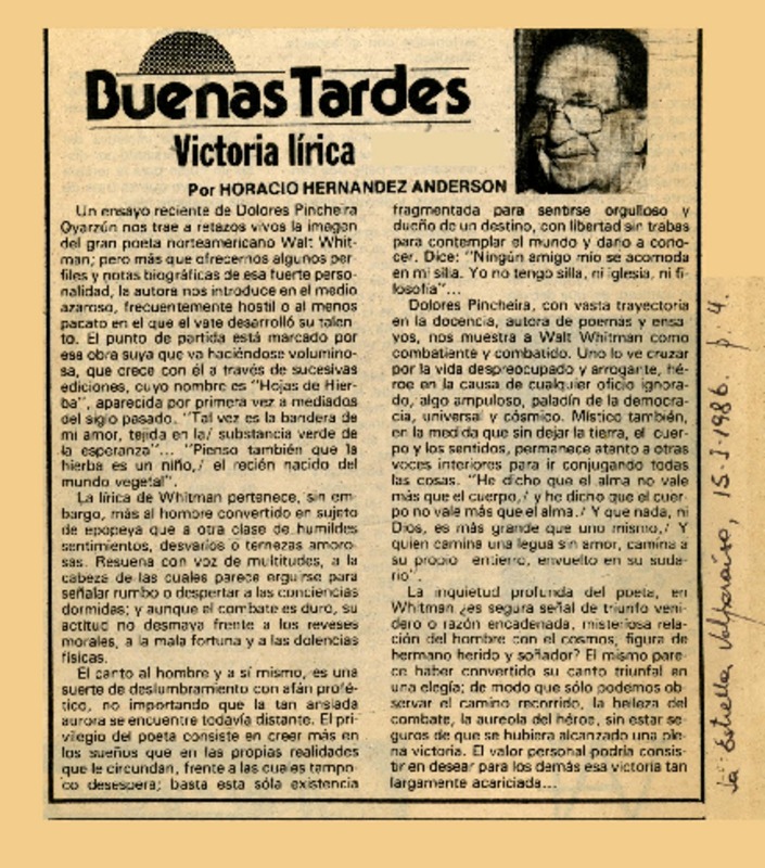 Victoria lírica  [artículo] Horacio Hernández Anderson.