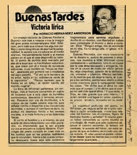 Victoria lírica  [artículo] Horacio Hernández Anderson.