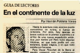 En el continente de la luz  [artículo] Hernán Poblete Varas.