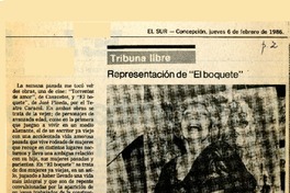 Representación de "El boquete"  [artículo] Osvaldo Cáceres González.