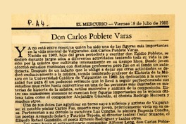 Don Carlos Poblete Varas  [artículo] Fernando Rosas.