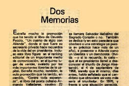 Dos memorias  [artículo].