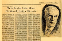 Mario Leyton Soto: Alone, 65 años de crítica literaria  [artículo] Hernán del Solar.