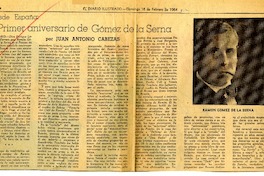 Primer aniversario de Gómez de la Serna  [artículo] Juan Antonio Cabezas.