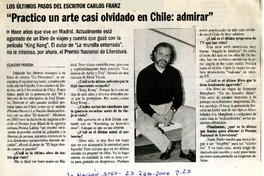 Practico un arte casi olvidado en Chile admirar [artículo] : Claudio Pereda.