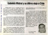 Gabriela Mistral y su último viaje a Chile (II parte)  [artículo] por Héctor Hernán Herrera Vega.