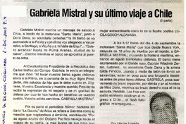 Gabriela Mistral y su último viaje a Chile (II parte)  [artículo] por Héctor Hernán Herrera Vega.