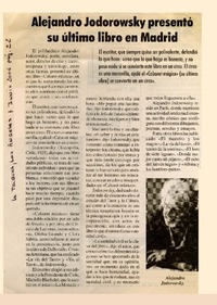 Alejandro Jodorowsky presentó su último libro en Madrid  [artículo]