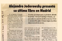 Alejandro Jodorowsky presentó su último libro en Madrid  [artículo]