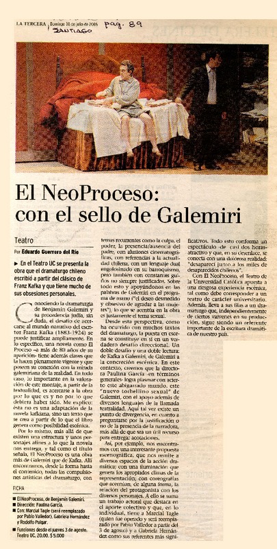 El NeoProceso : con el sello de Galemiri [artículo] por Eduardo Guerrero del Río.