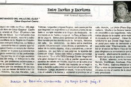 Entre escritos y escritores  [artículo] por Fernando Rojas Clavería.