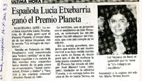 Española Lucía Etxebarría ganó el Premio Planeta.  [artículo]