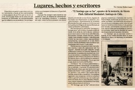 Lugares, hechos y escritores  [artículo] por Marino Muñoz Lagos.