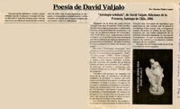 Poesía de David Valjalo  [artículo] por Marino Muñoz Lagos.
