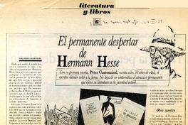 El Permanente despertar de Hermann Hesse  [artículo]Gregorio Goldenberg.