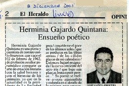 Herminia Gajardo Quintana : ensueño poético [artículo] Jaime Gatica Jorquera.