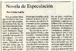 Novela de especulación  [artículo] por Carlos Labbé.