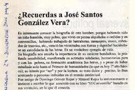 Recuerdas a José Santos Vera?  [artículo] Ligia Uribe Casanueva.