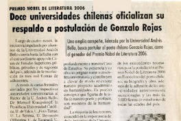 Doce universidades chilenas oficializan su respaldo a postulación de Gonzalo Rojas  [artículo]