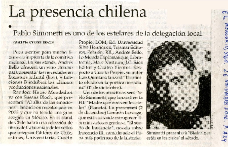 La presencia chilena  [artículo]Carolina Andonie Dracos.