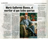 Murió Guillermo Blanco, el escritor al que todos querían  [artículo] Rodrigo Castillo R.
