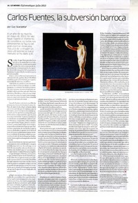Carlos Fuentes, La subversión barroca  [artículo] Guiy Scarpetta