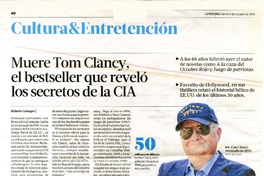 Muere Tom Clancy, el bestseller que reveló los secretos de la CIA  [artículo] Roberto Careaga C.