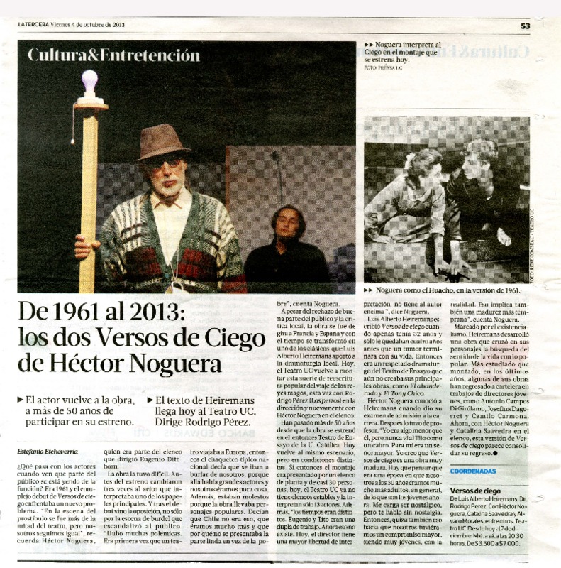 De 1961 al 2013: los dos Versos de Ciego de Héctor Noguera  [artículo] Estefanía Etcheverría