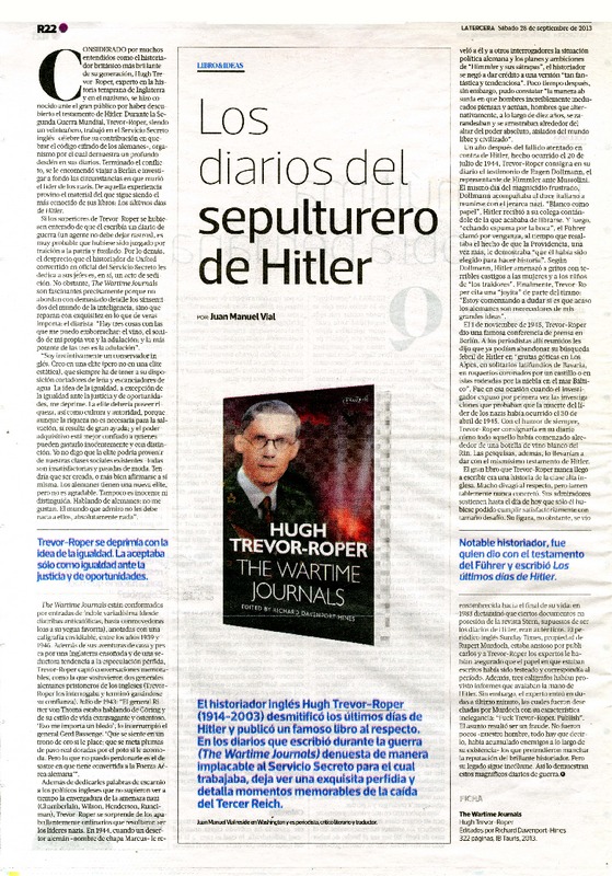 Los diarios del sepulturero de Hitler  [artículo] Juan Manuel Vial