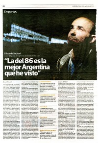 "La del 86 es la mejor Argentina que he visto"  [artículo] Marcelo Simonetti