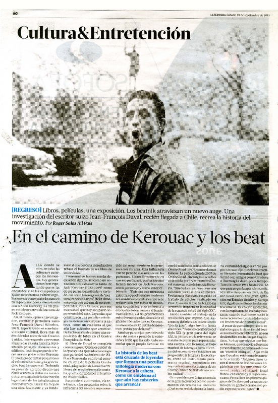 En el camino de Kerouac y los beat  [artículo] Roger Salas