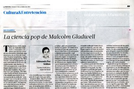 La ciencia pop de Malcolm Gladwell  [artículo] Edmundo Paz Soldán