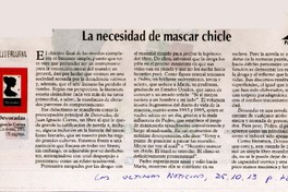 La necesidad de mascar chiche  [artículo] Patricia Espinosa