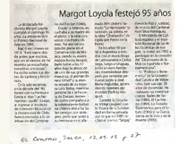 Margot Loyola festejó 95 años  [artículo]