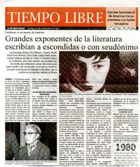 Grandes exponentes de la literatura escribían a escondidas o con seudónimo  [artículo] Carmen Sigüenza