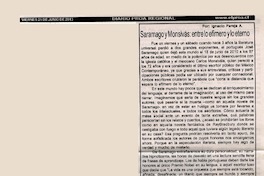 Saramago y Monsivás: entre lo efímero y lo eterno  [artículo] Ignacio Pareja A.