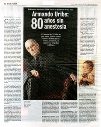 Armando Uribe: 80 años sin anestesia  [artículo] Rodrigo Castillo