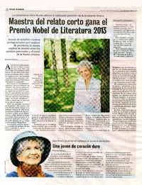 Maestra del relato corto gana el Premio Nobel de Literartura 2013  [artículo] Rodrigo Castillo
