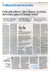 Delicada y feroz: Alice Munro, la artista del relato, gana el Premio Nobel  [artículo] Roberto Careaga