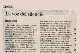 La voz del silencio  [artículo] Camilo Marks